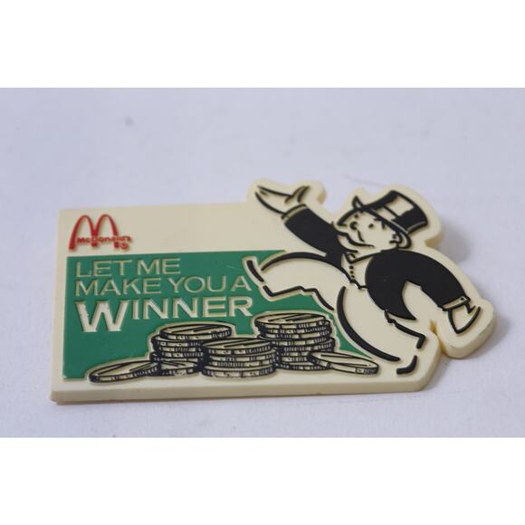 McDonalds, Employee Pin, Let Me Make You, A Winner, Monopoly, Vintage, Brooch, P - Picture 1 of 3